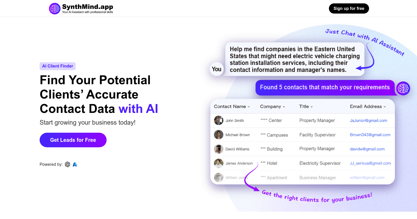 AI Client Finder par SynthMind