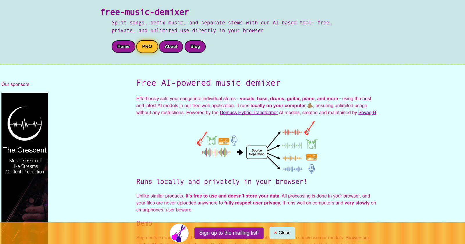 Démixeur de musique gratuit