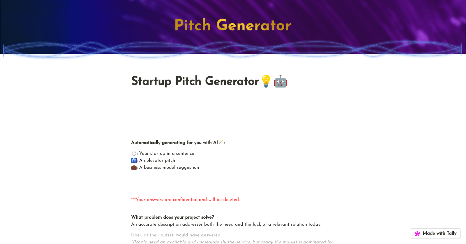 Startup Pitch Generator